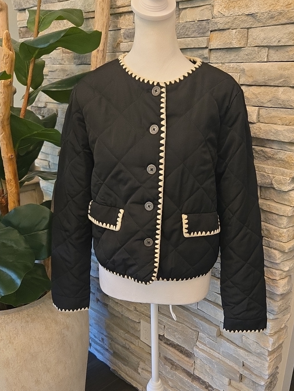 Wayf Quilted Cropped Jacket